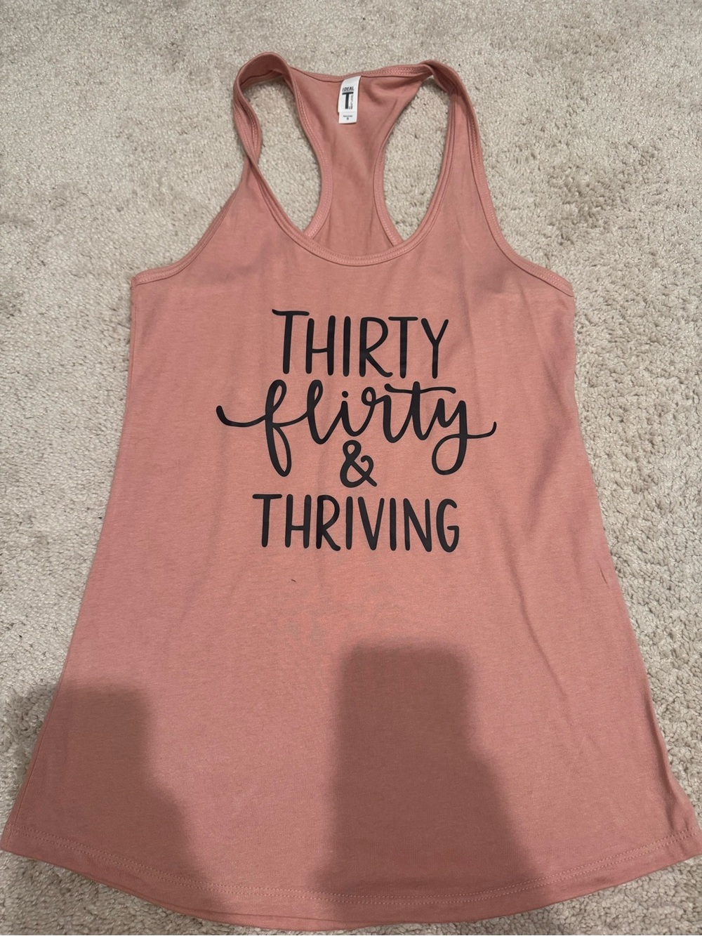 Thirty Flirty & Thriving Pink Racerback Tank Top